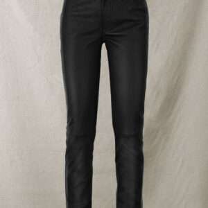 Black Stretch Leather Jeans